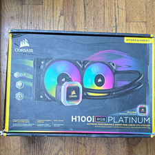 Corsair Hydro Series H100i RGB PLATINUM 240mm AIO Liquid CPU Cooler, Black