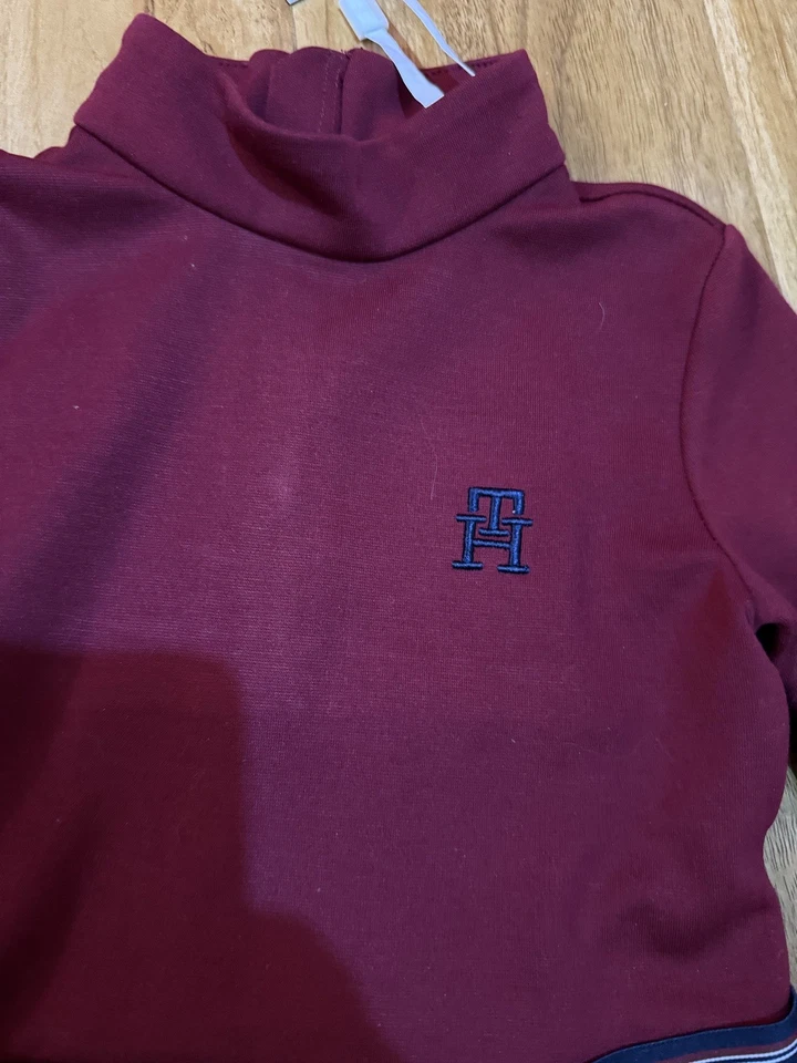 Tommy Hilfiger Girl’s Burgundy Red Dress With Belt For 4  Years BNWT - Image 4 of 4