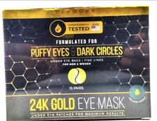 Dermora 24K Gold Eye Mask 15 Pairs Under Eye Patches for Puffy Eyes Dark Circles