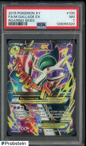 2015 Pokemon XY Roaring Skies #100 Full Art M Gallade EX PSA 7 NM