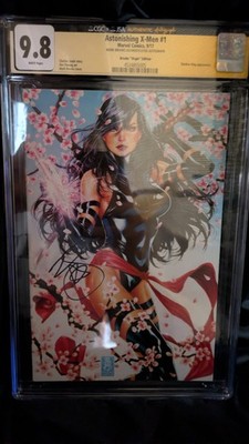 Astonishing X-Men #1 CGC 9.8 Virgin Variant Brooks Signed JSA 2017 Psylocke