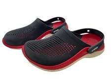 Zueco Crocs LiteRide 360 negro rojo, hombre 4 mujer 6, cómodo para el agua sin cordones. Usado en excelente estado