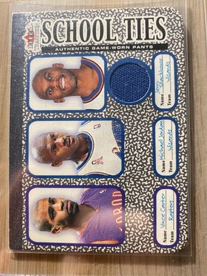Fleer Tradition School Ties UNC. Carter,Jordan, Stackhouse Gameworn Patch