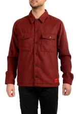 Hugo Boss Men's "Enalu" Burgundy Long Sleeve Button Down Shirt US L IT 52