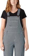 NEW Dickies Women's Hickory Stripe Boyfriend Bib Overall SZ Small