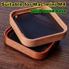 Desktop Solid Wood Stand Mount For Mac mini M4 / M4 Pro Cooling Base Bracket