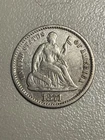 1871 Half Dime Liberty Seated US America 5 Cent Wreath Fine
