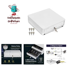 Cash Register Drawer for POS Point of Sale System with Round Corner 13", Remo...