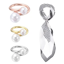 Silk Scarf Ring Clip, 3Pcs Scarves Pin, Gold Tone/Silver Tone/Rose Gold