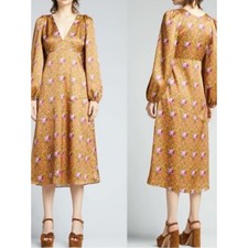 LoveShackFancy Kinnear Midi Dress Ruby Goldmine 0