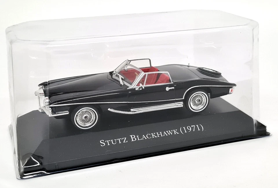 Deagostini 1/43 Stutz Blackhawk Convertible 1971 Black Diecast Scale Model Car - Image 4 of 4