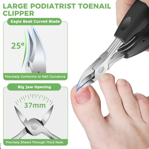Toenail Clippers for Thick Toenails for Seniors, Angled Head Large Toe Nail C... - Picture 3 of 9