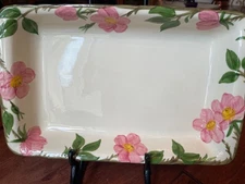 🌸 DESERT ROSE 🌸 FRANCISCAN OPEN RECTANGULAR MICROWAVE SERVING BAKER CA MINT