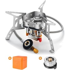 Campingkocher Gaskocher 6800W Propan Faltbar Aluminium Windschutz Kocher