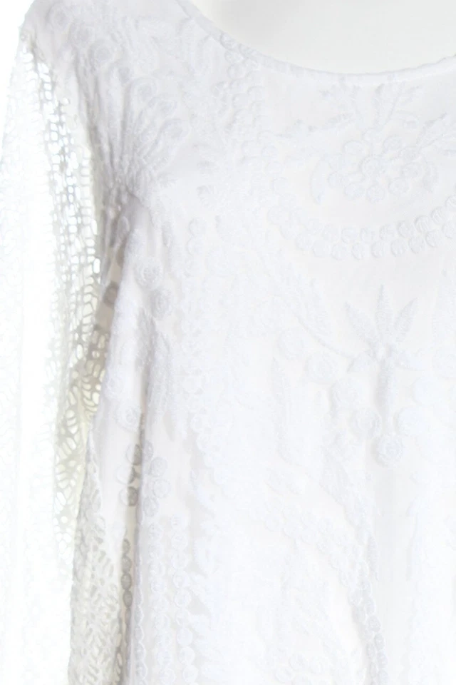 CANDA Blusa in merletto Donna Camicetta a blusa Taglia IT 50 bianco elegante - Immagine 3 di 4
