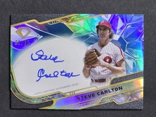 Steve Carlton /15 On Card Auto - 2025 Topps Diamond Icons Blue Refractor