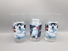 3x Original Coca Cola Glas, 1997, Eisb&auml;r, Winter, Trinkglas 200ml, Vintage/Retro
