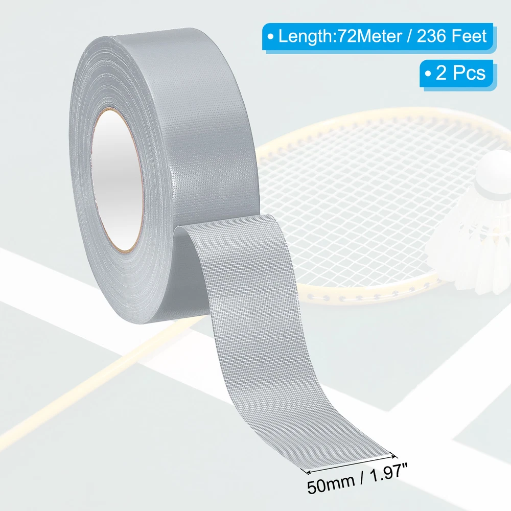 Pickleball Ball Court Marking Tape 236ft, 2Pcs Marking Edge Guard Tape, Silver