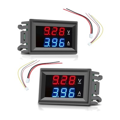 2 Stück DC 100V 10A Multimeter Spannungsanzeige Strommessgerät Spannungsmesse...