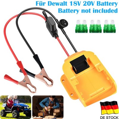 Power Wheel Adapter konverter für Dewalt 18V 20V Akku mit Sicherung & Schalter