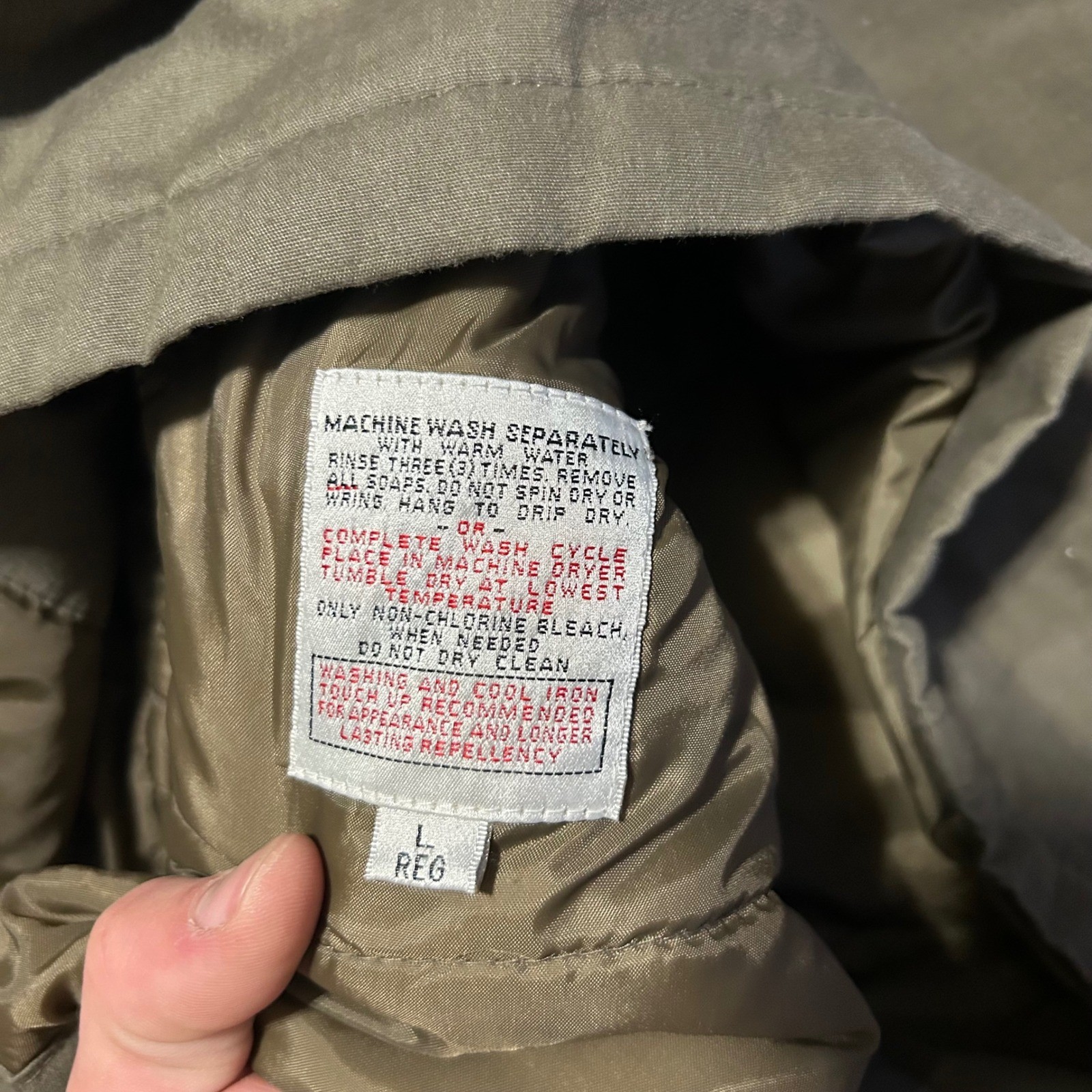 TOWNE FROM LONDON FOG Mens Khaki Utility Jacket Lined Leather Collar