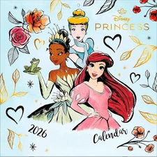 Disney Princess 2026 Wall Calendar, Fairytale Art Monthly Planner Decor