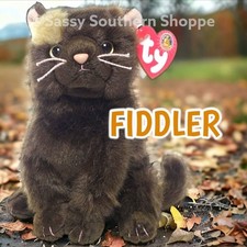 🤎 FIDDLER 🤎 2005 Ty Beanie Babies Brown  KITTY CAT Baby BBOM Tag *MWMT*