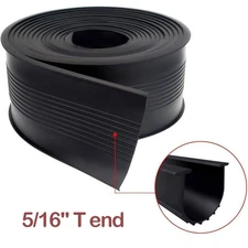 20Ft Garage Door U-Bottom Weather Stripping Rubber Seal Strip Replacement T Ends