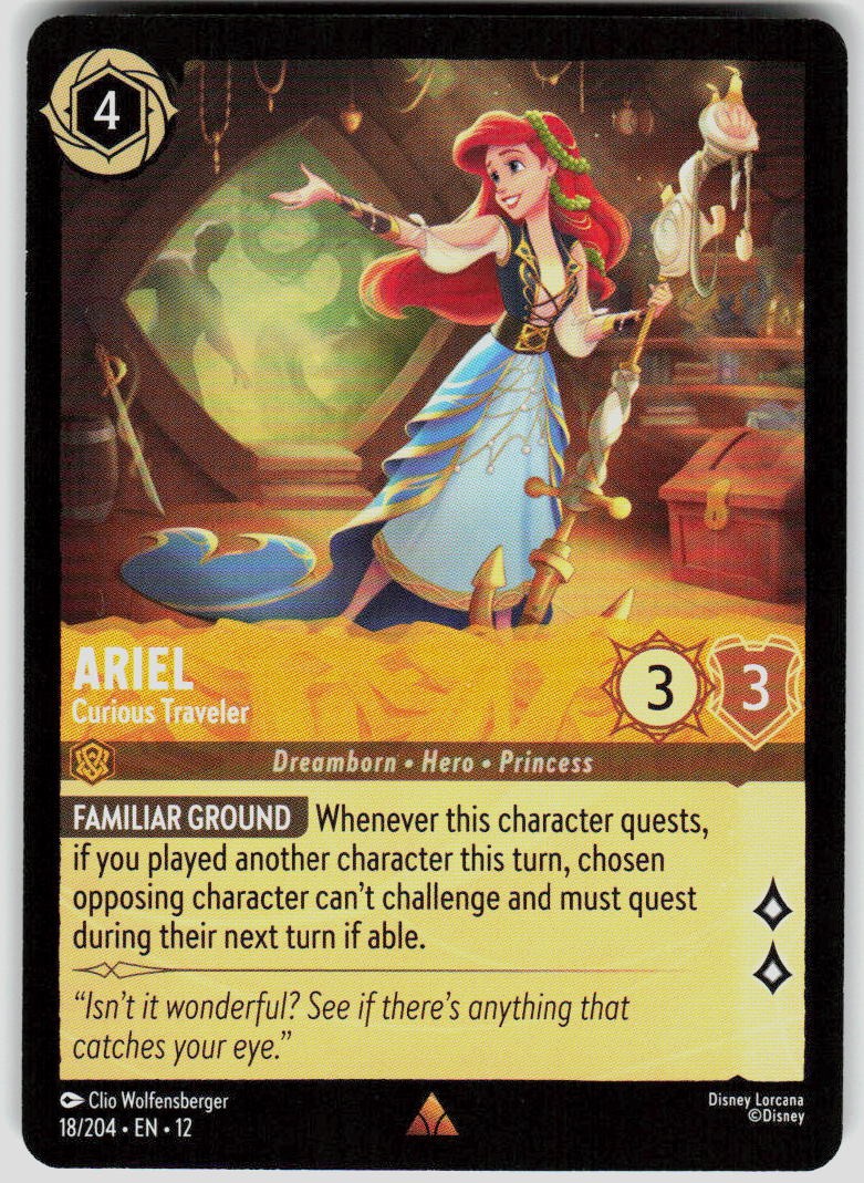 Ariel Curious Traveler 18/204 Wilds Unknown Disney Lorcana TCG