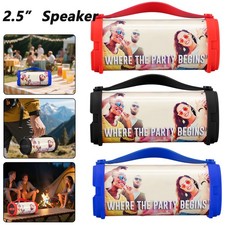 2.5" Mini Speaker Rechargeable Portable Outdoors Bluetooth Boombox FM/USB/TF/TWS
