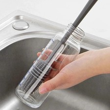 Silicone Bottle Brush Cup Scrubber Glass Cleaner Kitchen Easy Cleaning Tool New
