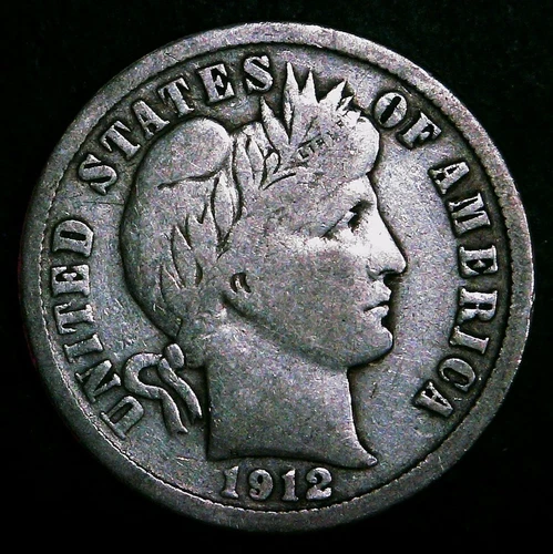 1912-D Barber Dime - 90% Silver - Free Shipping!