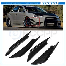 4x Front Bumper Canards Universal For Most -gloss Carbon Look