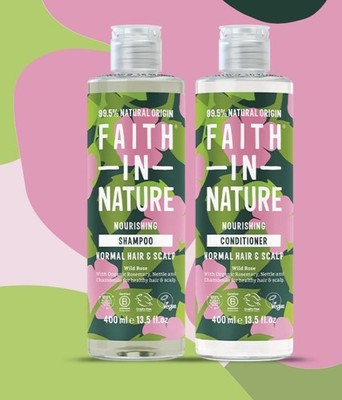 Faith in Nature Wild Rose Shampoo & Conditioner 400ml. Doppelpack