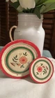 Vintage 1950's Ohio Art Floral Children's Tin Tea Plates/tea set plates 2