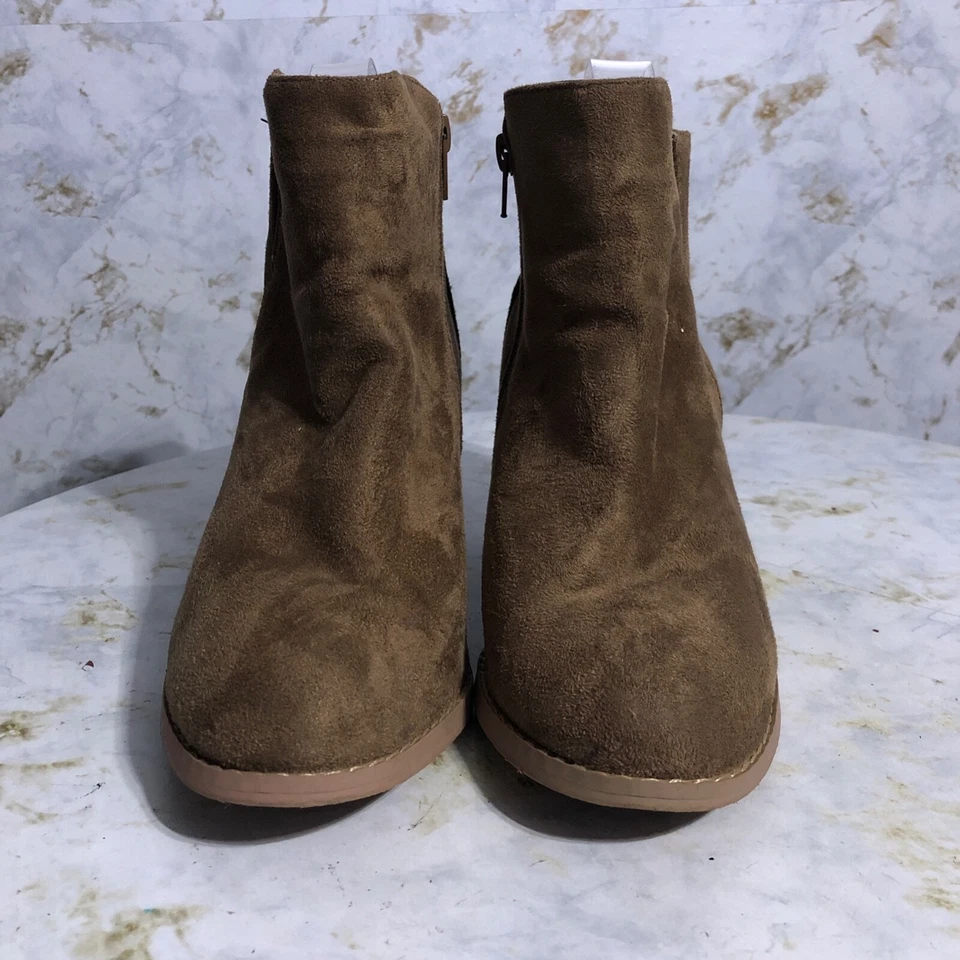 Charles Albert Mujer Talla 9M Zapatos Marrón Vegano Cómodo Cremallera Carrera Botines Foto 2 de 4