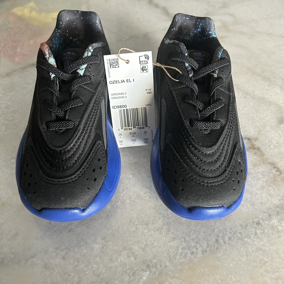 Adidas Ozelia Little Kids Shoes Core Black/Blue Size 9K NWT B11 | eBay
