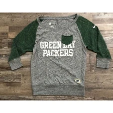 Nike NFL Green Bay Packers 3/4 Sleeve Pullover Shirt Womens Small