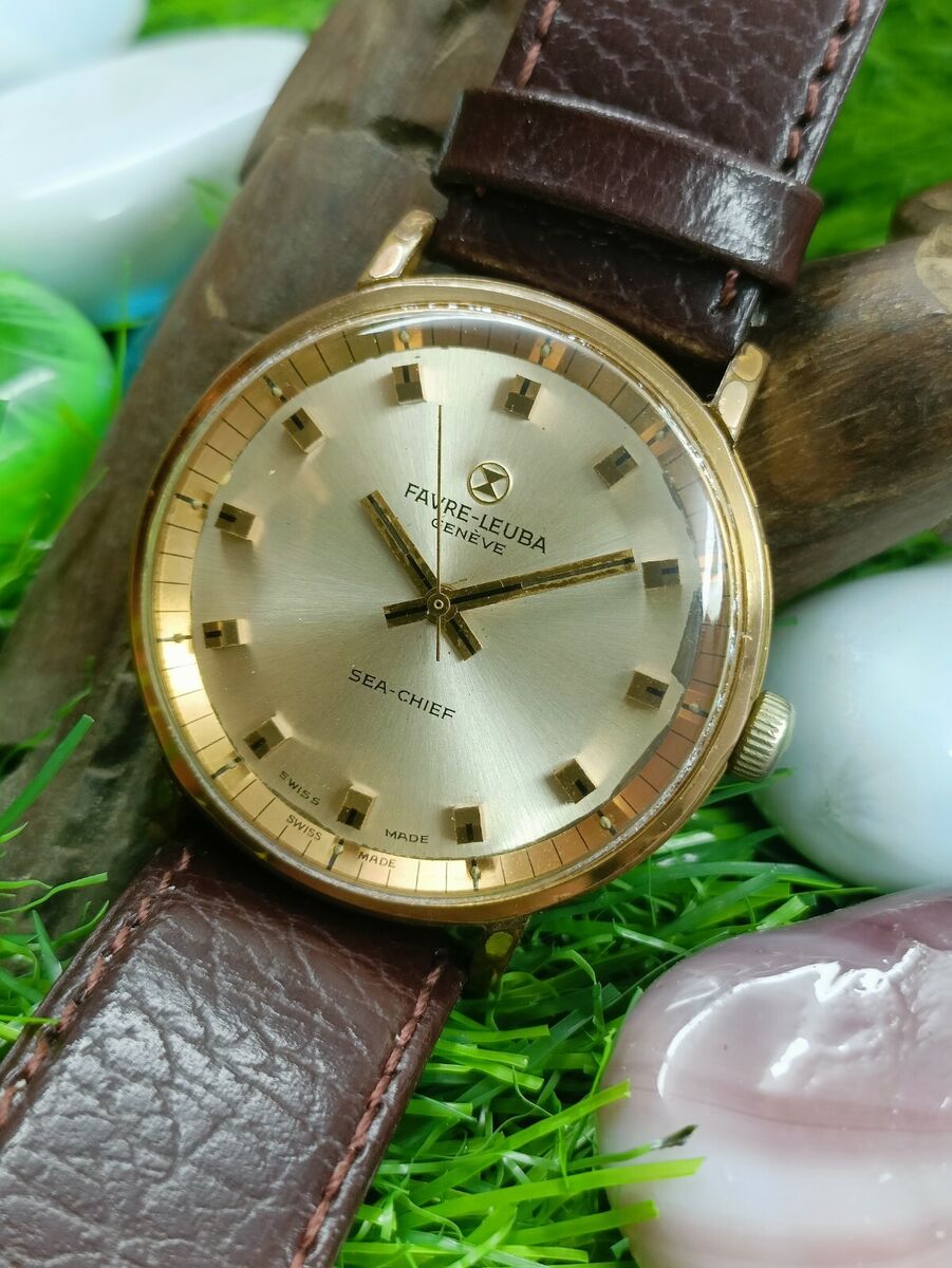 Authentic Favre Leuba Geneve Sea-Chief Swiss Men's Silver Authentic Favre Leuba Geneve Sea-Chief Swiss Men's Silver