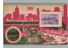 Vintage 1950 Kansas City Centennial Missouri Artist Postcard Unposted