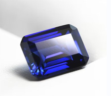 TOP QUALITY EMERALD CUT ROYAL BLUE SAPPHIRE LAB-CREATED AAAA LOOSE GEMSTONE