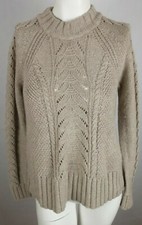 ANN TAYLOR LOFT Women's Sweater Small Beige Wool Blend