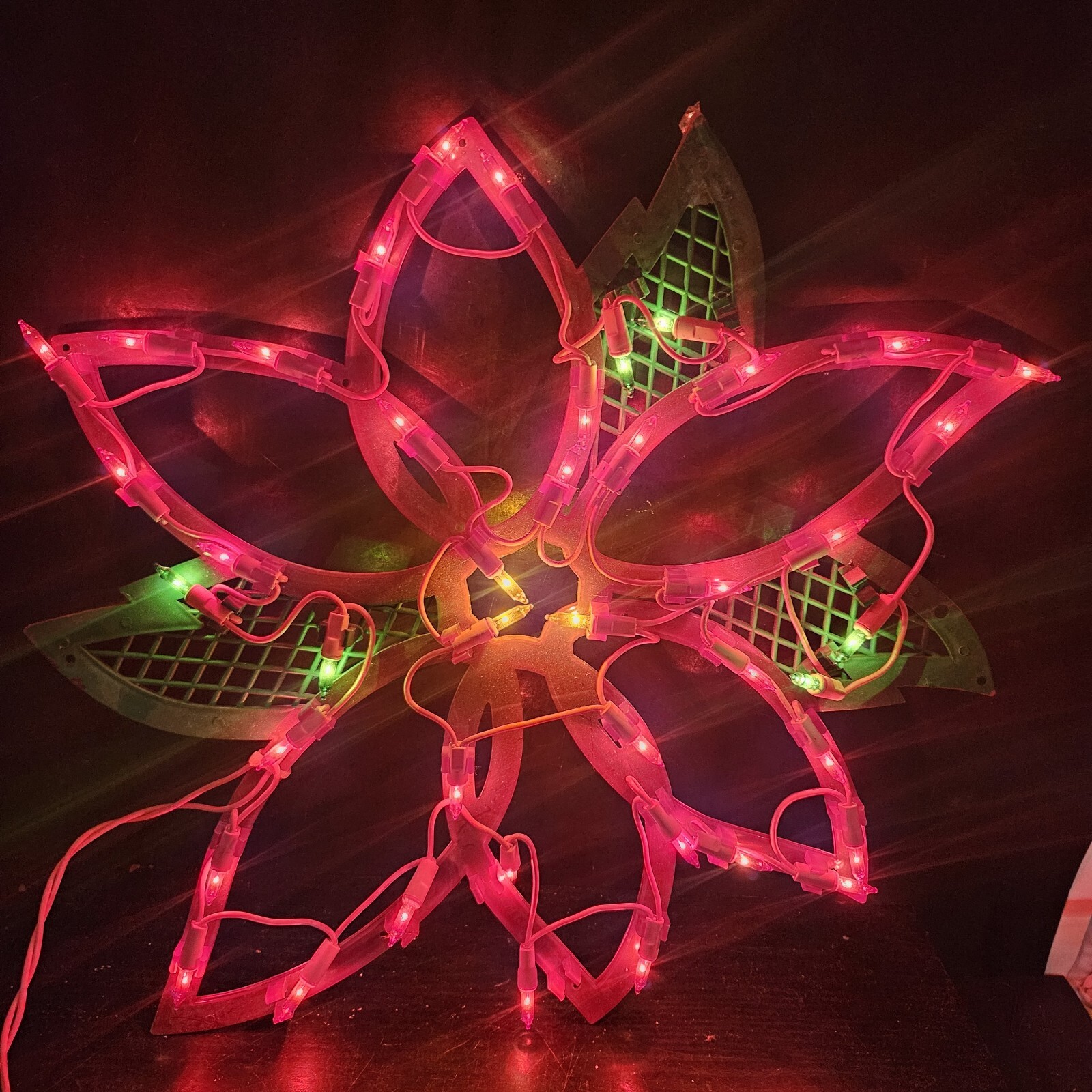 Poinsettia Impact Innovations Christmas Lighted Silhouette Window