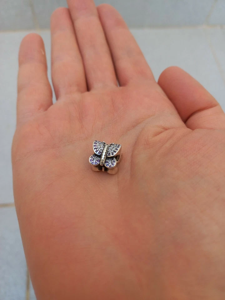 Authentic Pandora Sparkling Butterfly Cubic Zirconia 791257ACZ Charm Retired - Immagine 4 di 4