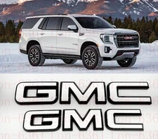 2021-2024 GMC YUKON YUKON XL Front Rear Tailgate White Black OVERLAY Emblem