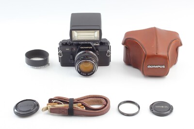 olympus om-2 50mm f1.4レンズ　ケース付 N Mint w/Case, Hood, Flash】Olympus OM-2 Black SLR G.Zuiko 50mm F1