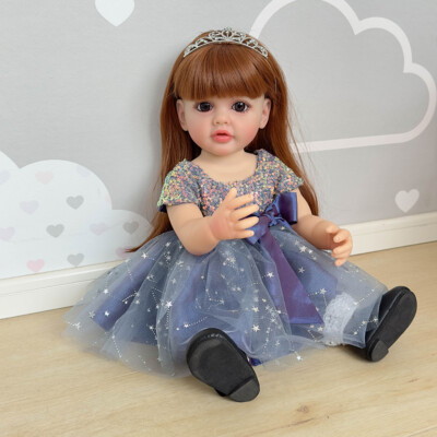 55cm Reborn Doll Cute Girl Doll Toddler Kids Best Gift Full Body Waterproof Toy