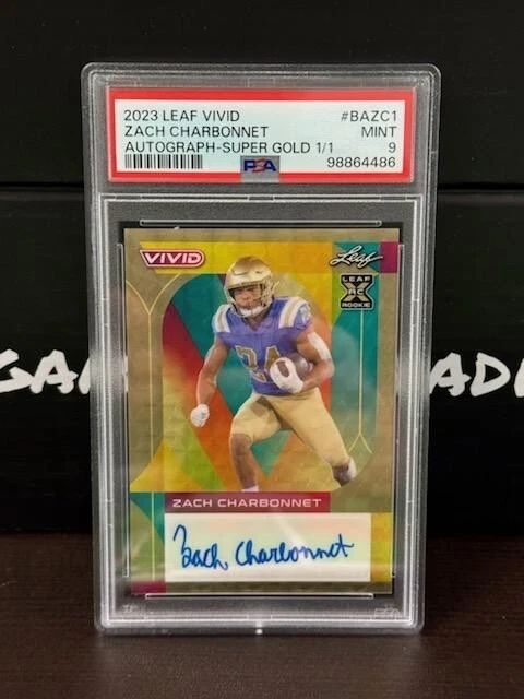 Zach Charbonnet Leaf Vivid Autographs #BAZC1 Super Gold 1/1