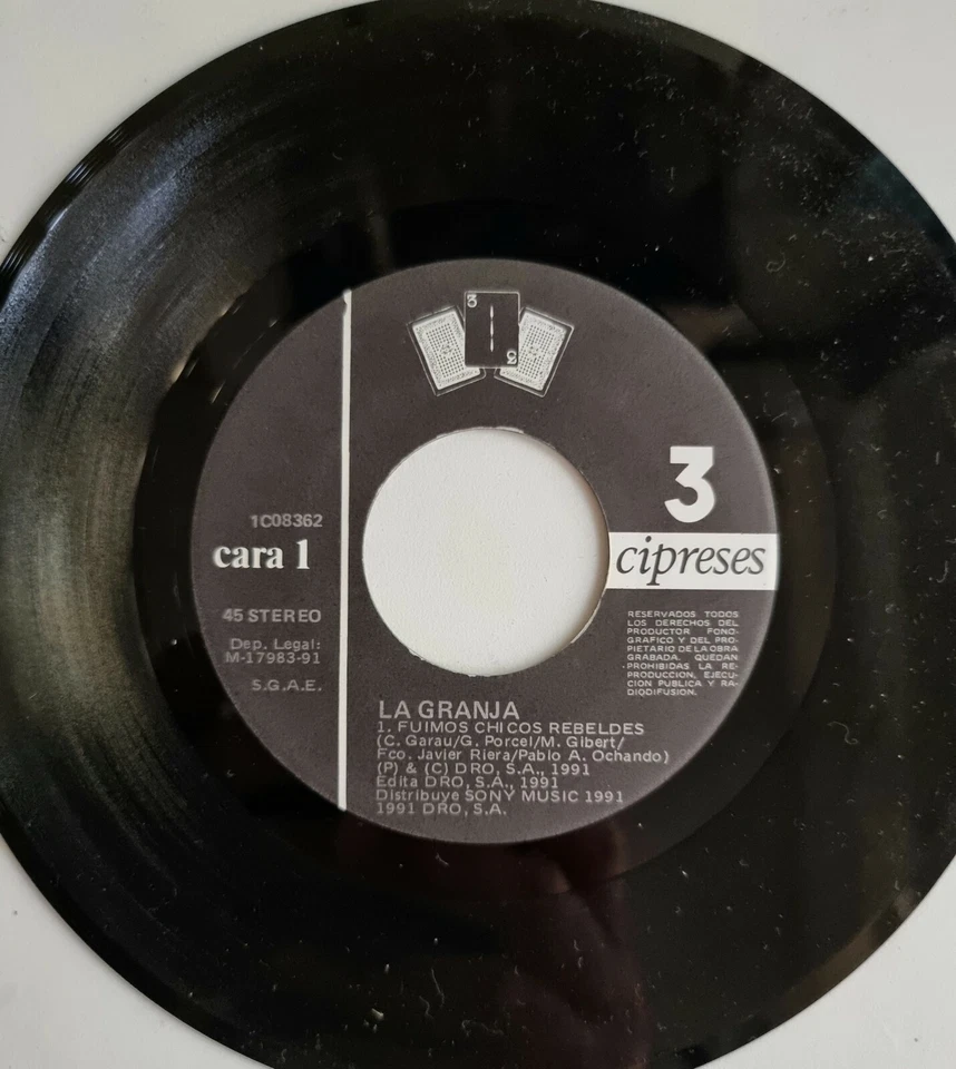 SINGLE 7 PULGADAS - LA GRANJA- DUIMOS CHICOS REBELDES - Imagen 3 de 3