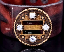 10pcs Vintage Brass Western Cowboy Turquoise Slotted Saddles Craft Concho 1-1/2"